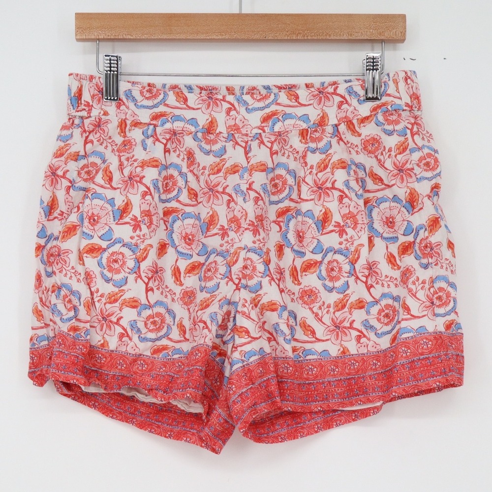 Vineyard Vines Shorts Womens S Floral Block Print Pink Orange Blue Excellent